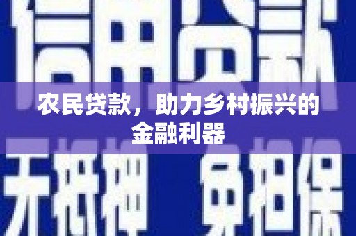 深水埗农民贷款，助力乡村振兴的金融利器