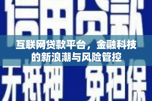 深水埗互联网贷款平台，金融科技的新浪潮与风险管控